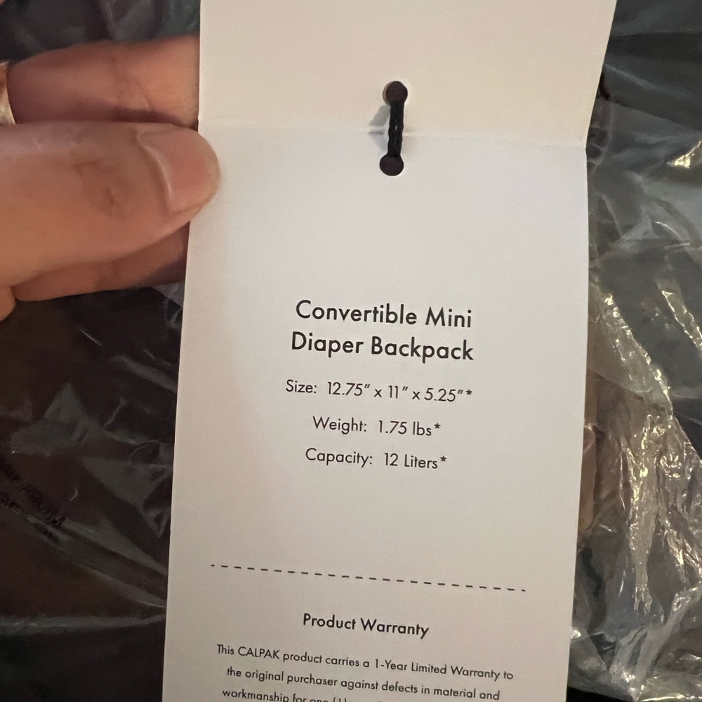 Calpak Convertible Mini Diaper Backpack - Black